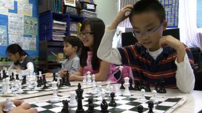 Children playing chess