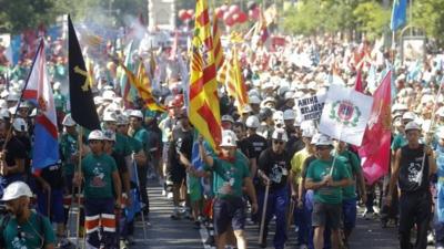 Spanish miner march in Madrid