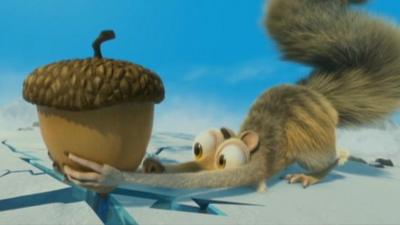 Ice Age character holds acorn