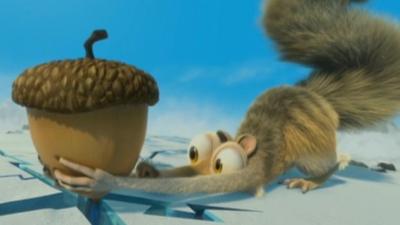 Ice Age character holds acorn