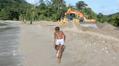 Grand Riviere beach of the northern coast of Trinidad