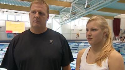 John Rudd (left) with Ruta Meilutyte