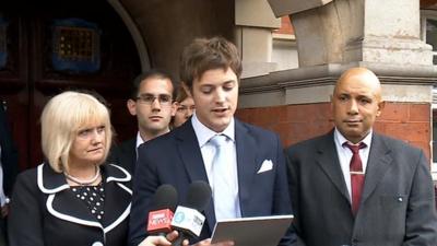 Lawyer James Stevenson reads statement on behalf of Kane Gorny's family