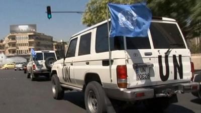 UN observers' vehicle