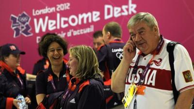 Athletes arrive for Olympic games at Heathrow Airport