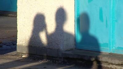 Children in silhouette