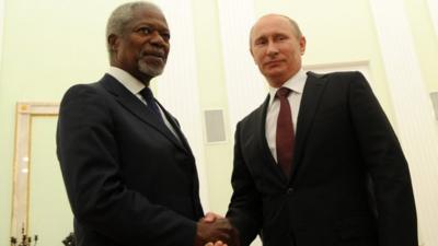 Kofi Annan and Vladimir Putin