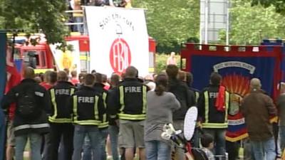 Striking Essex FBU members' rally