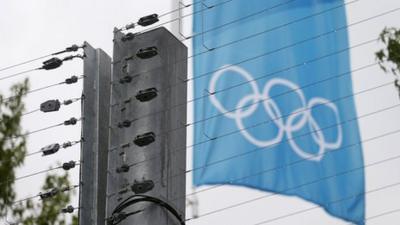 security fence at the Olympic park