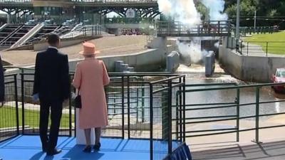 Floodgates explode at Tees Barrage opening ceremony