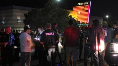 Police outside Denver cinema