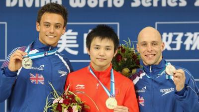 Divers Tom Daley, Qiu Bo & Peter Waterfield