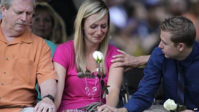 Mourners at Aurora vigil