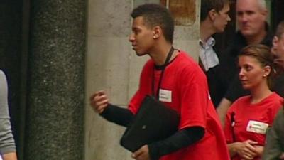 Street fundraisers talking to public