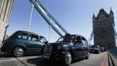 Taxis on Tower Bridge