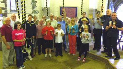 Bell-ringers in St David's Cathedral