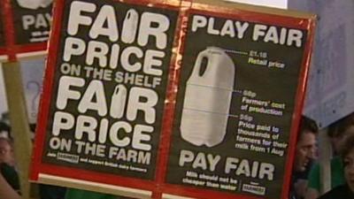 Farmers' milk price protest