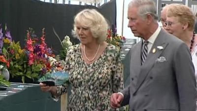 Prince of Wales and Duchess of Cornwall at Sandringham Flower Show