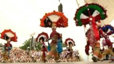 Mexican men performing a traditional dance