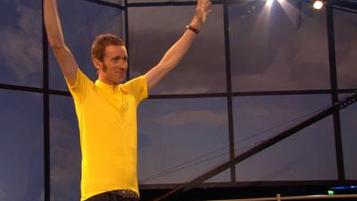 Bradley Wiggins starts the London 2012 Opening ceremony