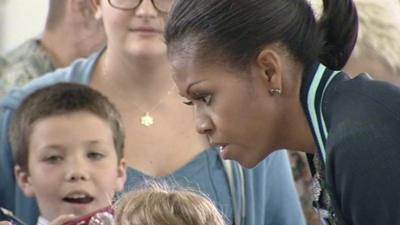 Michelle Obama at RAF Mildenhall