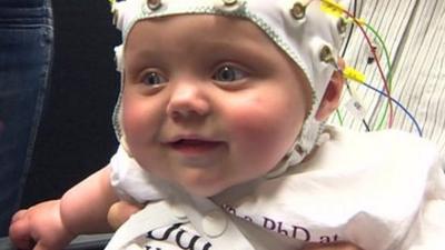 Baby takes part in autism research