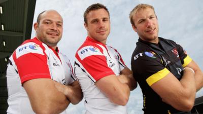 Rory Best, Tommy Bowe and Stephen Ferris