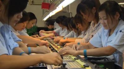 Factory workers in China