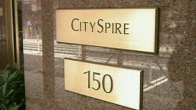 Plaque on CitySpire skyscraper