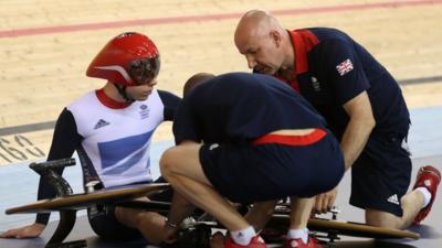 GB's Philip Hindes on floor at Olympics