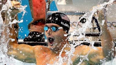 Tyler Clary wins gold in the 200m backstroke.