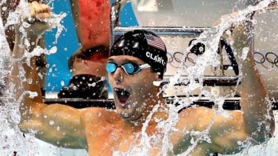 Tyler Clary wins gold in the 200m backstroke.