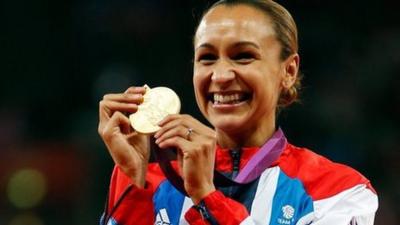 Jessica Ennis with her Olympic gold medal