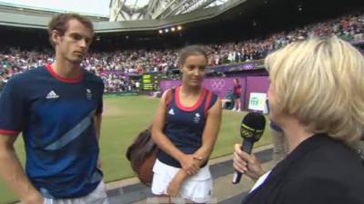 Andy Murray and Laura Robson talk to Sue Barker