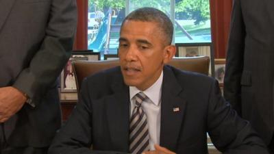 President Barack Obama speak at the White House 6 August 2012