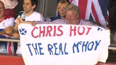 Sir Chris Hoy's parents celebrate his sixth gold