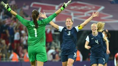 USA celebrate football victory