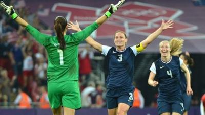 USA celebrate football victory