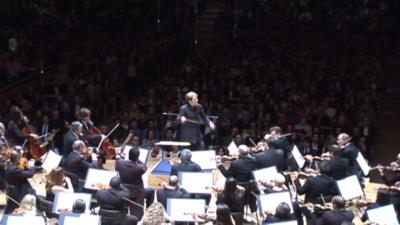 The Sao Paulo Symphony Orchestra being led by Marin Alsop