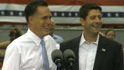 Mitt Romney with Paul Ryan