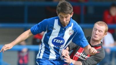 Curtis Allen scored the first goal in the new Danske Bank Premiership season