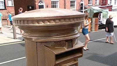 Lymington's gold post box