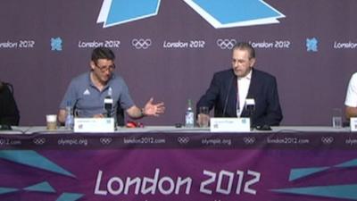 London 2012 chairman Sebastian Coe and International Olympic Committee head Jacques Rogge