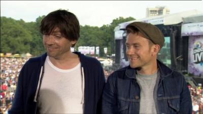 Alex James and Damon Albarn