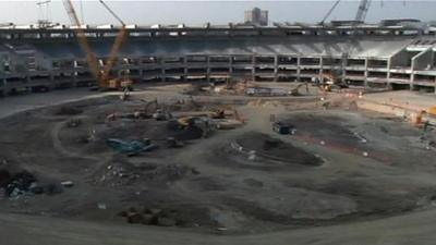 Maracana stadium during renovation