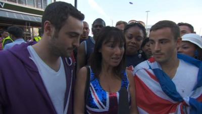 Family going to closing ceremony