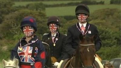 Riders at Trescrowan Livery Show