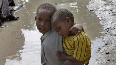 Displaced Somali children