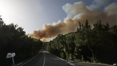 Smoke above Garajonay national park