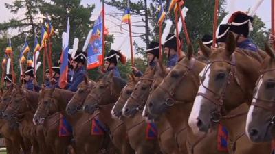 Some of the cossacks on their horses